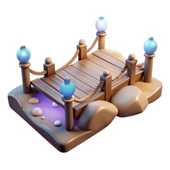 extraordinary artistic Floating Bridge Cutout with Dreamlike Glow original png