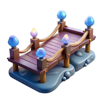 wonderful traditional Floating Bridge Cutout with Dreamlike Glow professional png