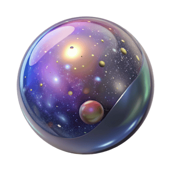 stunning modern Floating Bubble with Galaxy Isolated Cutout premium png