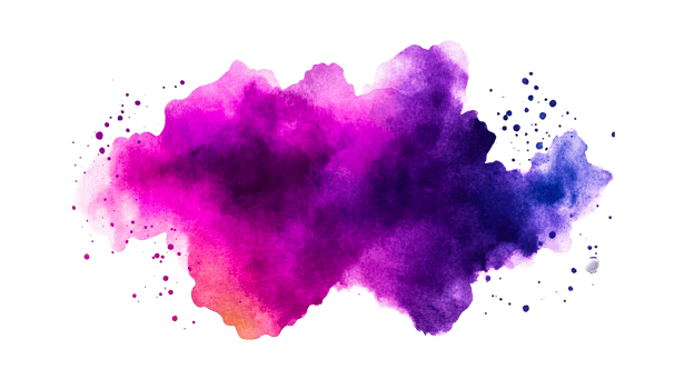Watercolor stain with purple color, artistic brushstroke texture, cut out transparent png