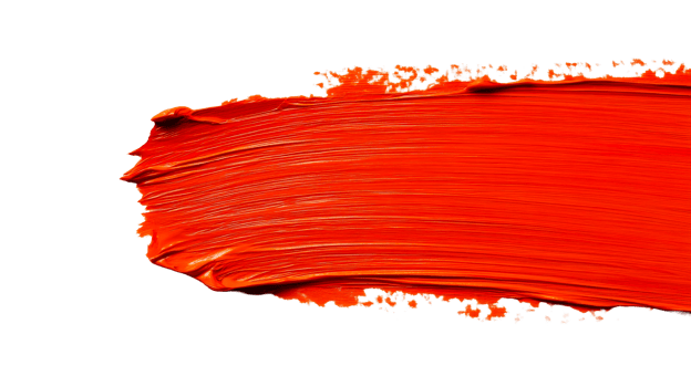 Red paint stroke, acrylic art, brushstroke background, smear artistic, cut out transparent png