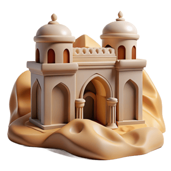 elegant vintage Flowing Desert Architecture Cutout Element high resolution png