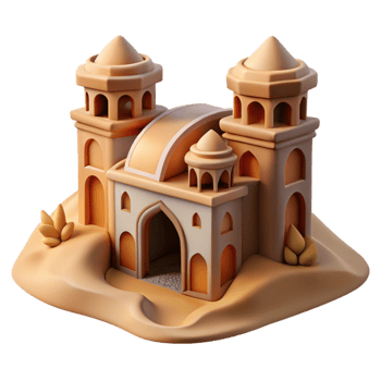 elegant creative Flowing Desert Architecture Cutout Element high resolution png