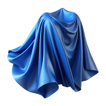 vibrant traditional Flowing Fabric Drape Blue Isolated Cutout detailed png