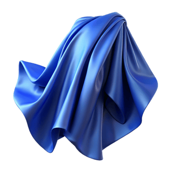 dramatic vintage Flowing Fabric Drape Blue Isolated Cutout high quality png
