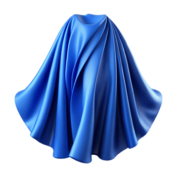 stunning creative Flowing Fabric Drape Blue Isolated Cutout png