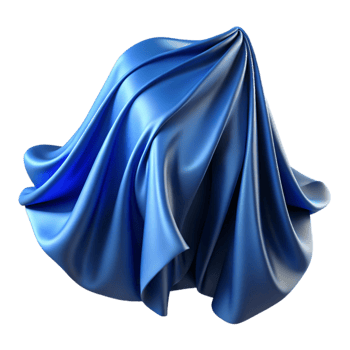 beautiful abstract Flowing Fabric Drape Blue Isolated Cutout original png