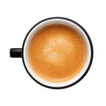 Top view of a cup of espresso coffee. png