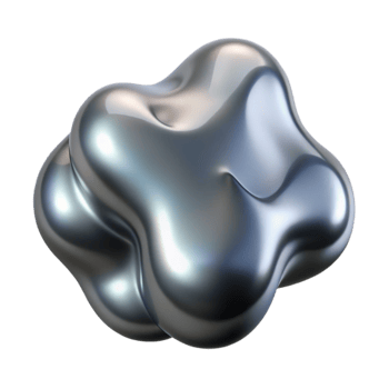 impressive modern Flowing Liquid Metal Blob Cutout Element professional png