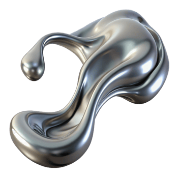 magnificent traditional Flowing Liquid Metal Stream Transparent Background Isolated genuine png