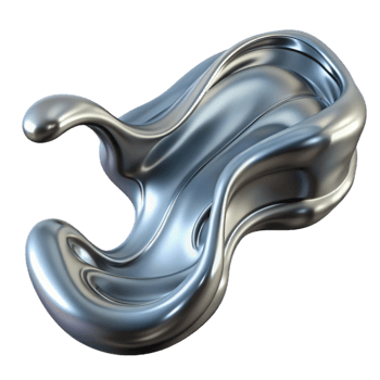 magnificent artistic Flowing Liquid Metal Stream Transparent Background Isolated png