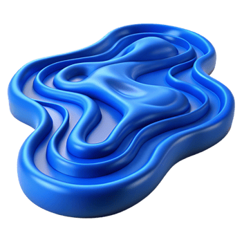 impressive traditional Flowing River Pattern Blue Isolated Transparent Background high resolution png