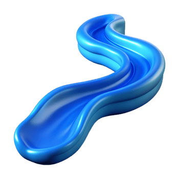 dramatic modern Flowing Water Stream Blue Isolated Transparent Background premium png