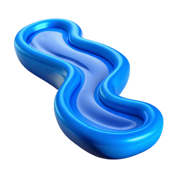 dramatic minimalist Flowing Water Stream Blue Isolated Transparent Background genuine png