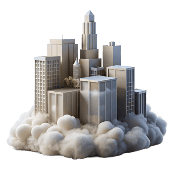 magnificent abstract Fog Enveloping Skyscrapers Transparent Element premium png