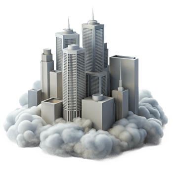 dramatic traditional Fog Enveloping Skyscrapers Transparent Element professional png