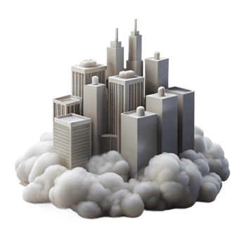 impressive vintage Fog Enveloping Skyscrapers Transparent Element detailed png