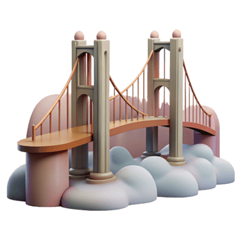 beautiful minimalist Foggy City Bridge Cutout Soft Pastel Colors exclusive png