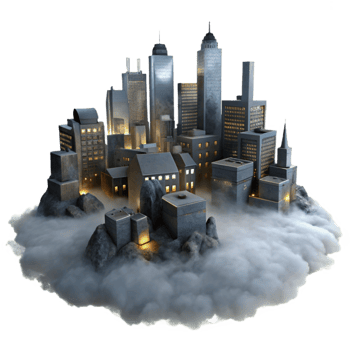elegant abstract Foggy Cityscape at Night Isolated Element high quality png