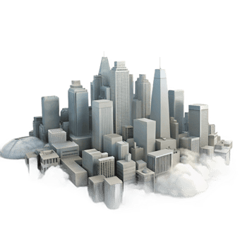 elegant vintage Foggy Cityscape Transparent Background Dramatic Perspective authentic png