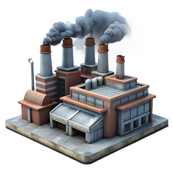 vibrant creative Foggy Industrial District with Transparent Background original png