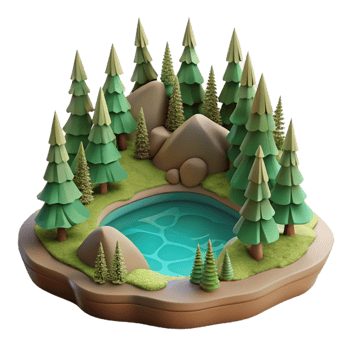 wonderful creative Foggy Lake Mountains Cutout with Ethereal Atmosphere professional png