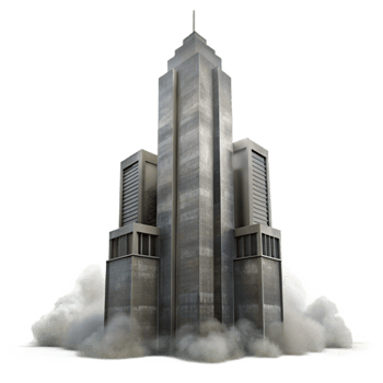 beautiful creative Foggy Skyscraper Silhouette Transparent Background high quality png