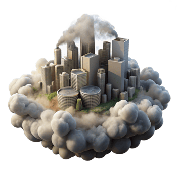 magnificent rustic Fog Rolling Through City with Transparent Background detailed png