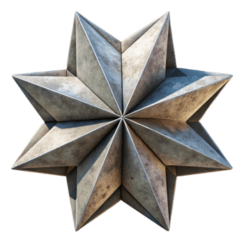 impressive classic Folded Origami Star Depth Illusion Isolated original png