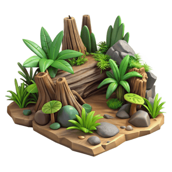 serene artistic Forest Floor Debris Cutout with Detailed Texture authentic png
