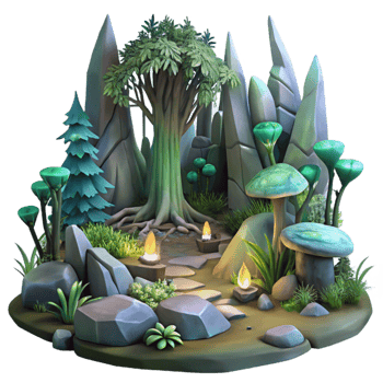 dramatic modern Forest Spirit Light Cutout Transparent Background Green Hue png