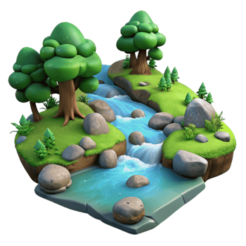 magnificent abstract Forest Stream Isolated Clear Water Effect original png