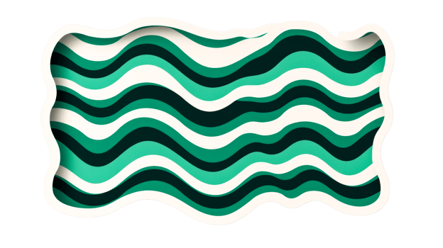 Abstract waves, green pattern, decoration background, vibrant design, cut out transparent png