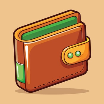 Cute Cartoon Wallet Illustration Design vector