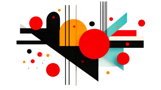 Modern Abstract Geometry Design with Circles and Shapes, cut out transparent png