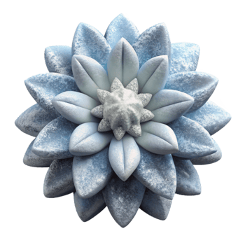 magnificent abstract Frost Covered Arctic Flower Cutout with Shadow genuine png
