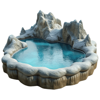 elegant abstract Frosted Inlet Waterscape Isolated with Calm Reflection png