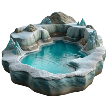 extraordinary vintage Frosted Inlet Waterscape Isolated with Calm Reflection original png