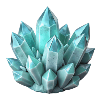 serene minimalist Frozen Crystal Cluster Cutout with Delicate Spikes original png