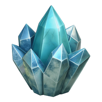serene contemporary Frozen Crystal Cutout with Transparent Background high resolution png