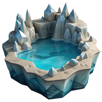 magnificent vintage Frozen Fjord Waters and Icebergs Cutout png