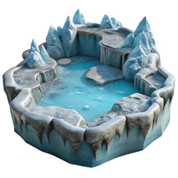 stunning contemporary Frozen Lake Ice Formation Side View Cutout original png