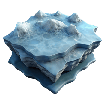 stunning abstract Frozen Lake Ice Formation Side View Cutout detailed png