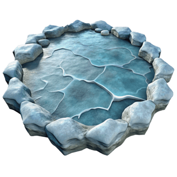 beautiful minimalist Frozen Lake Ice Pattern Top Down View Cutout premium png
