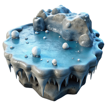elegant minimalist Frozen Lake Ice with Cracks and Snow Cutout detailed png