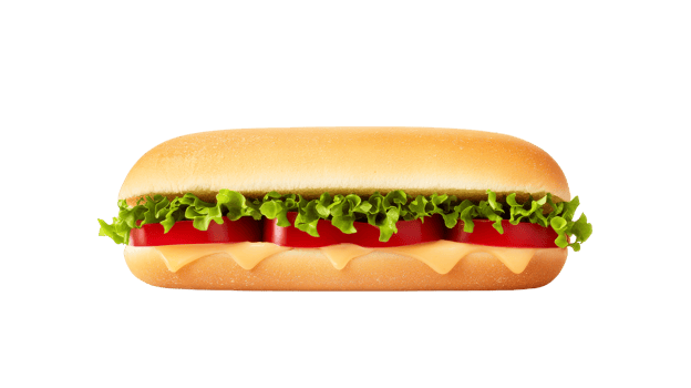 Sandwich with cheese, lettuce and tomato, cut out transparent png