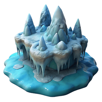 wonderful classic Frozen Tundra Formation Transparent Background Cold Hues detailed png