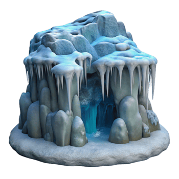 stunning vintage Frozen Waterfall in Gelid Grotto Isolated Element exclusive png