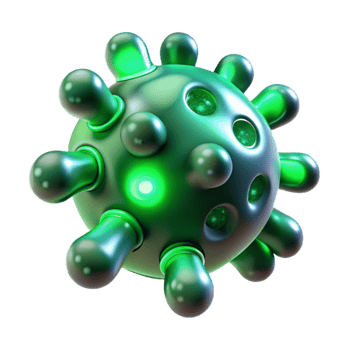 vibrant abstract Futuristic Bioluminescent Bacteria Cutout Isolated Green Hue png