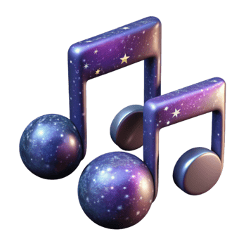 beautiful traditional Galactic Music Notes Cutout with Transparent Background authentic png